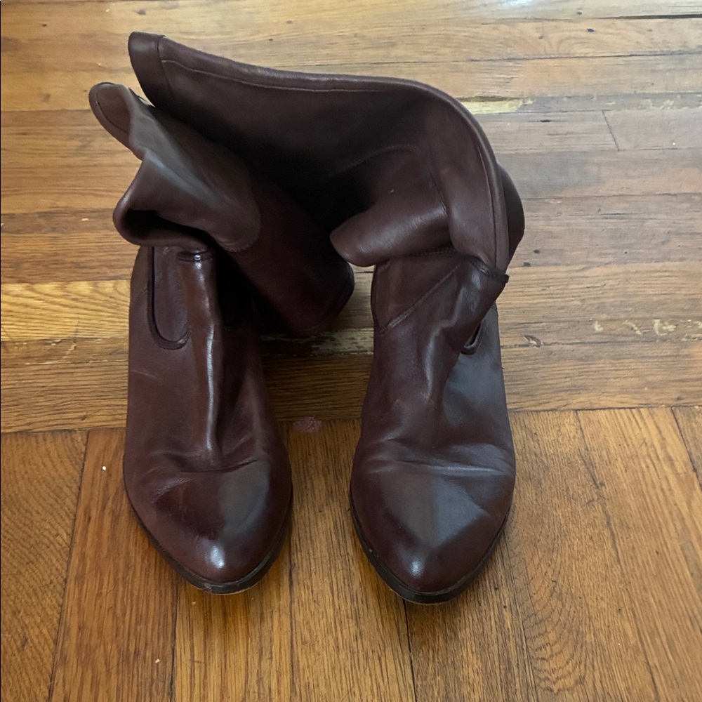 Frye Rich Brown Leather Ankle Booties